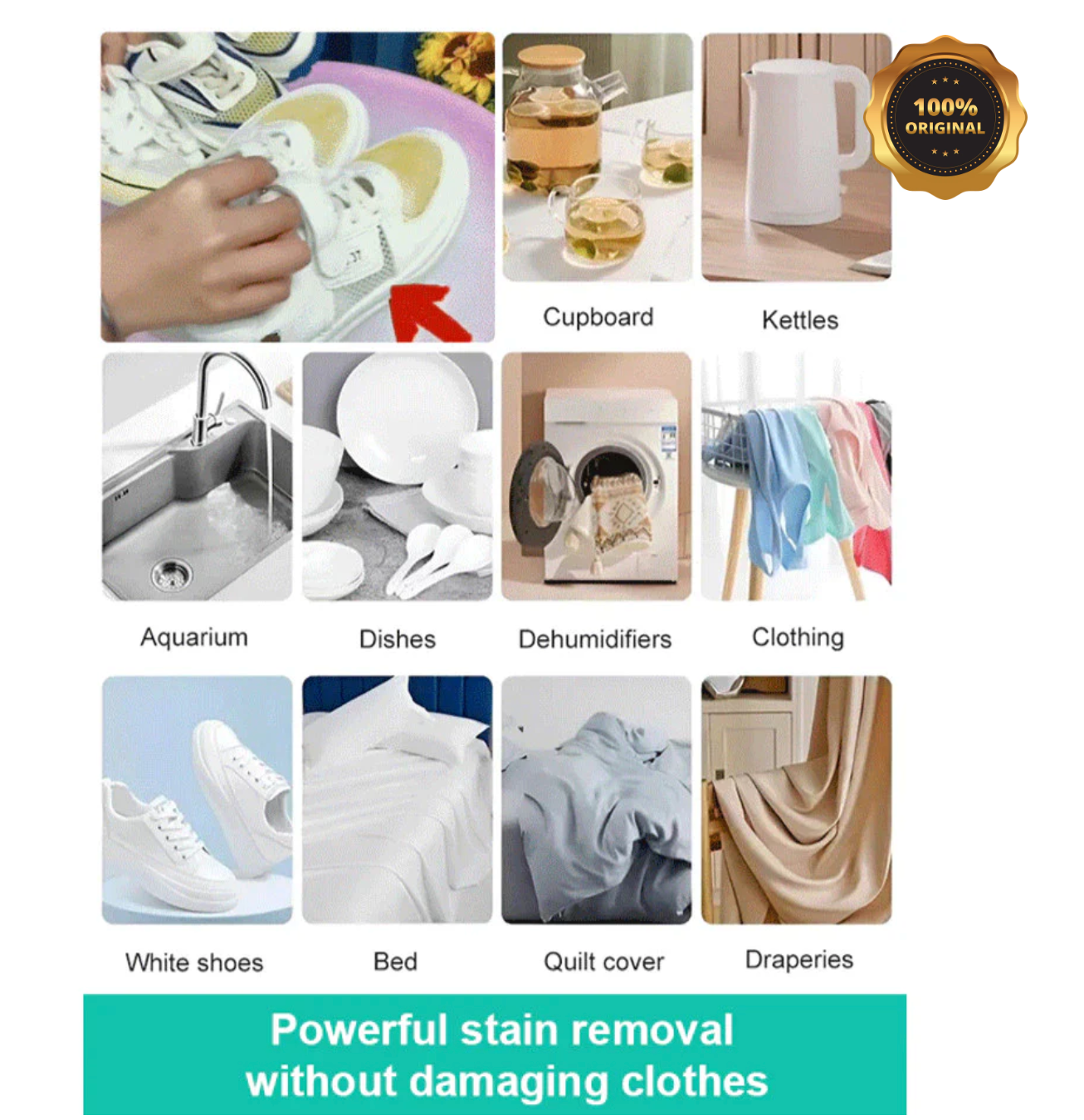 8 in 1 Colour Bleach Laundry Detergent Stain Remover ( BUY 1 GET 1 FREE )