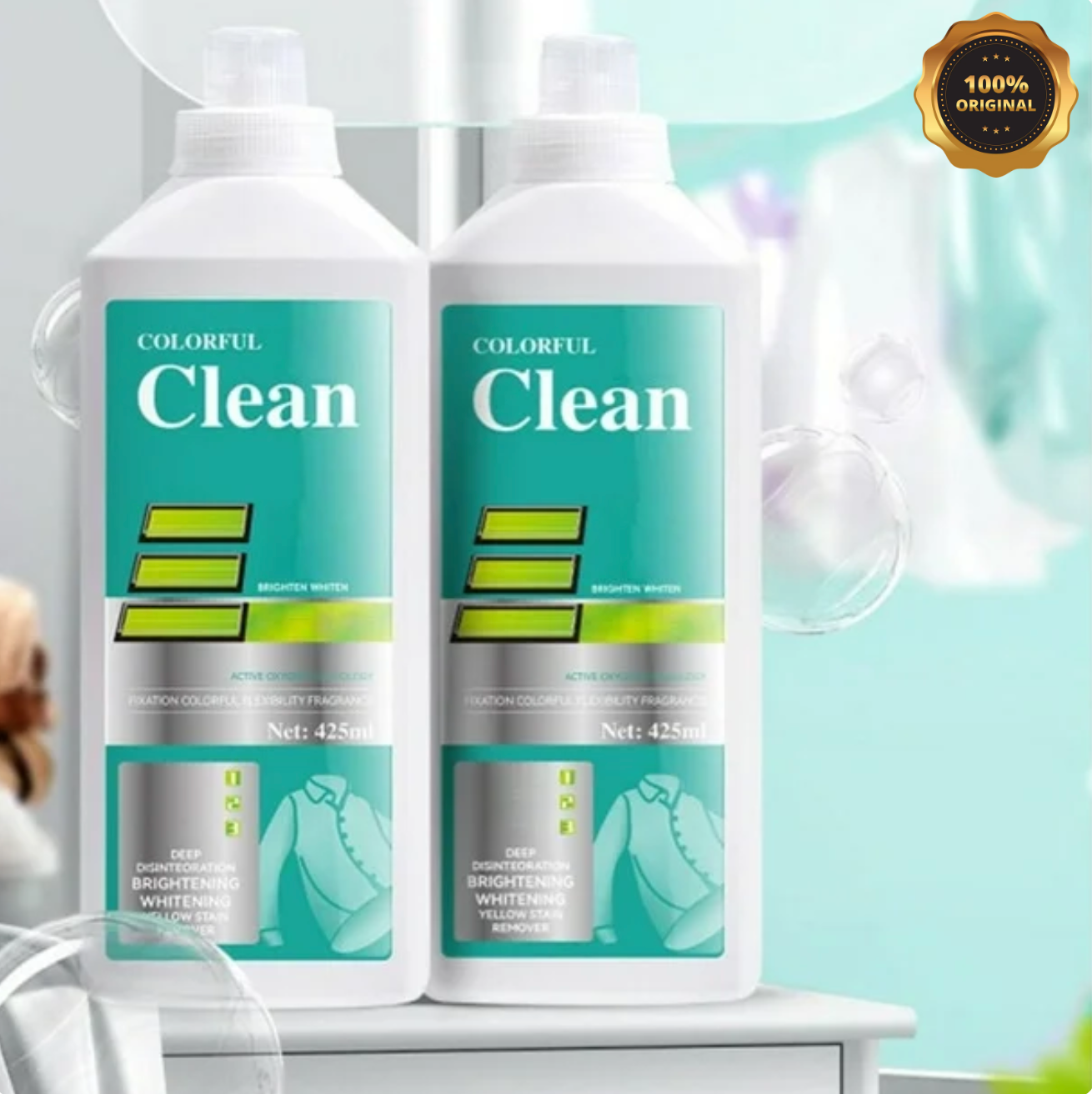 8 in 1 Colour Bleach Laundry Detergent Stain Remover ( BUY 1 GET 1 FREE )